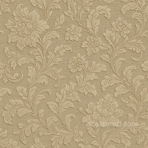 Floral Damask Wallpaper With Embossed Vintage Floral Patterns seamless Wallpaper PBR texture