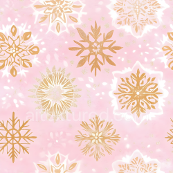 seamless Seamless 3D PBR Digital Paper Texture with Gold Snowflake Patterns on Pink texture 8k free download PBR