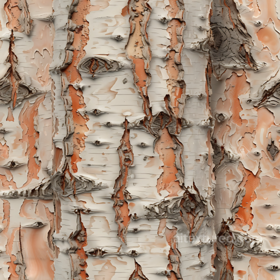 Birch Bark PBR Texture Featuring Peeling and Layered Wood Surface Wood texture preview
