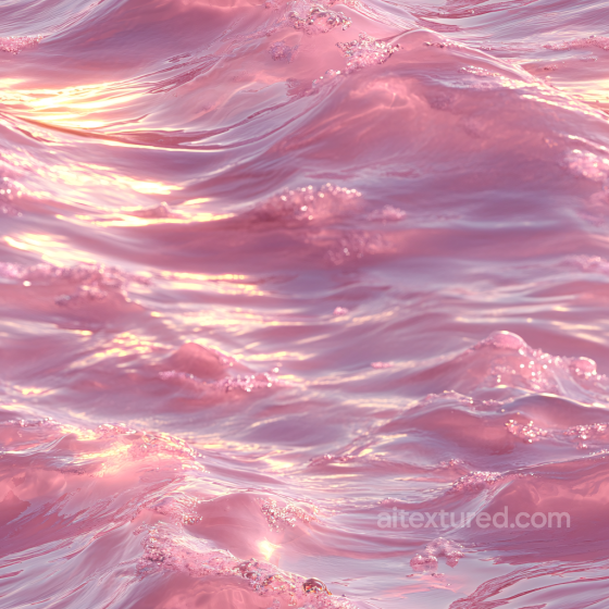 Stylized Pink Ocean Water Seamless Texture with Soft Waves and Crystal Foam Water texture preview