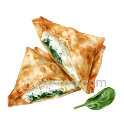 seamless Breakfast Bourekas with Cheese and Spinach Illustration PNG texture 8k free download PBR