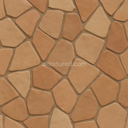 Seamless 3d texture pbr 8k clay shards mosaic with contemporary style and matte finish