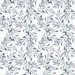 seamless Seamless 3D PBR Texture with Soft Watercolor Wild Flower Leaves in Muted Greens and Purples texture 8k free download PBR