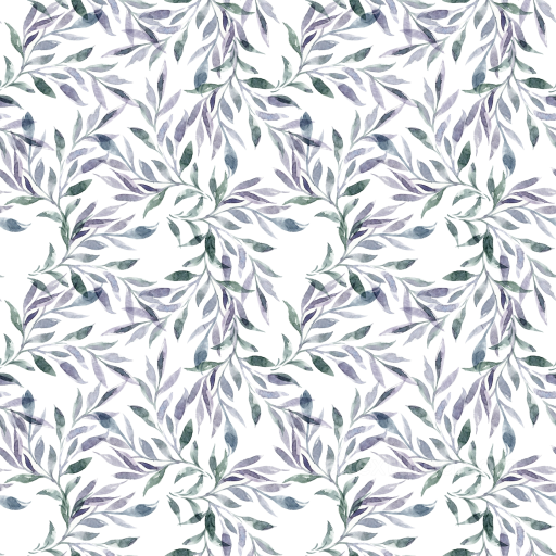 with Soft Watercolor Wild Flower Leaves in Muted Greens and Purples seamless Wild Flower PBR texture