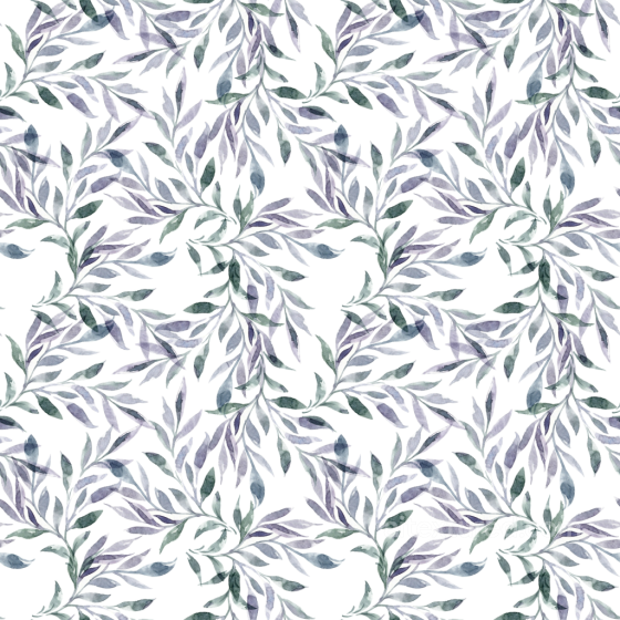 with Soft Watercolor Wild Flower Leaves in Muted Greens and Purples Wild Flower texture preview