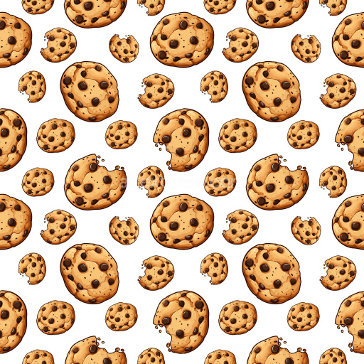 Pattern Bundle - Seamless 3D Pattern PBR Texture Featuring Chocolate Chip Cookies on White Background texture preview