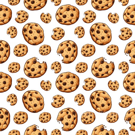 Pattern PBR Texture Featuring Chocolate Chip Cookies on White Background seamless Pattern Bundle PBR texture