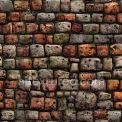 seamless Seamless 3D PBR texture of cracked and holed multicolored brick wall with worn surfaces texture 8k free download PBR
