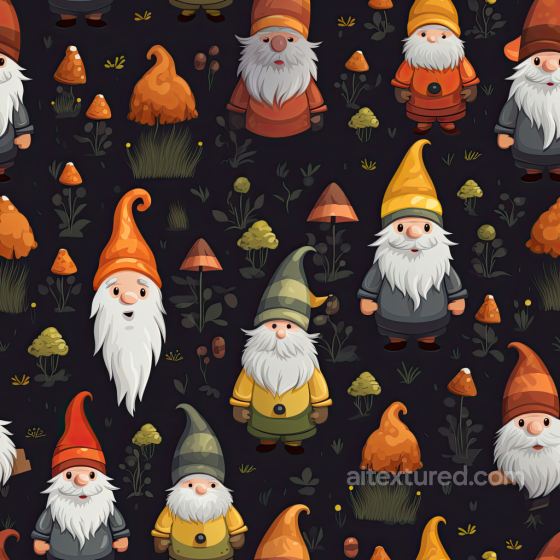 Digital Paper Texture Featuring Cartoon Easter Gnomes And Mushrooms All Easter Digital paper texture preview