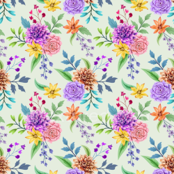 seamless Seamless 3D PBR Floral Pattern Texture Featuring Colorful Detailed Flowers texture 8k free download PBR