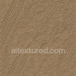 seamless Seamless 3d texture pbr 8k compacted dirt ground surface with tire tracks and footprints texture 8k free download PBR