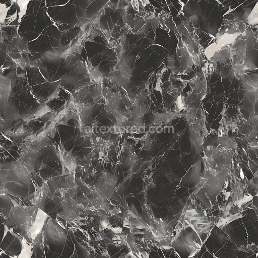 Seamless 3D PBR Elegant Charcoal Gray Marble Texture with White Veins