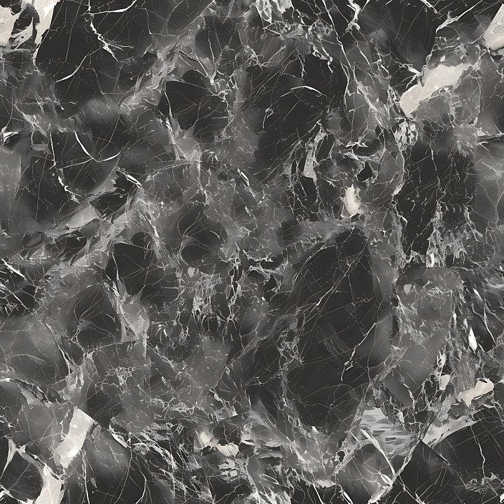 Elegant Charcoal Gray Marble with White Veins seamless PBR texture preview