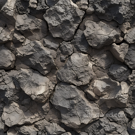 Cracked Dry Stone Ground PBR Texture with Rough Surface Stone texture preview