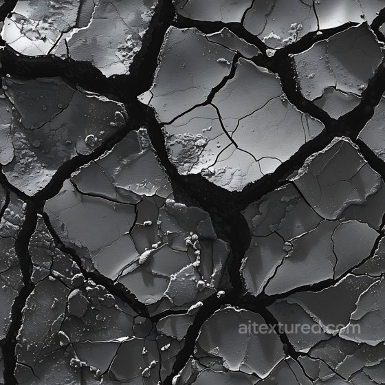 cracked and broken metal PBR texture with jagged fractures and dark tones Cracked & Holes texture preview