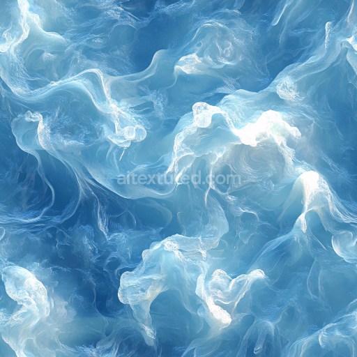 Seamless 3D PBR Stylized Swirling Water Texture with Light Foam Accents