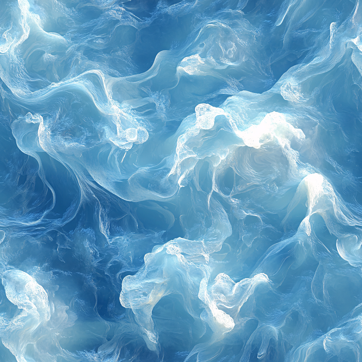 Stylized Swirling Water with Light Foam Accents seamless PBR texture preview