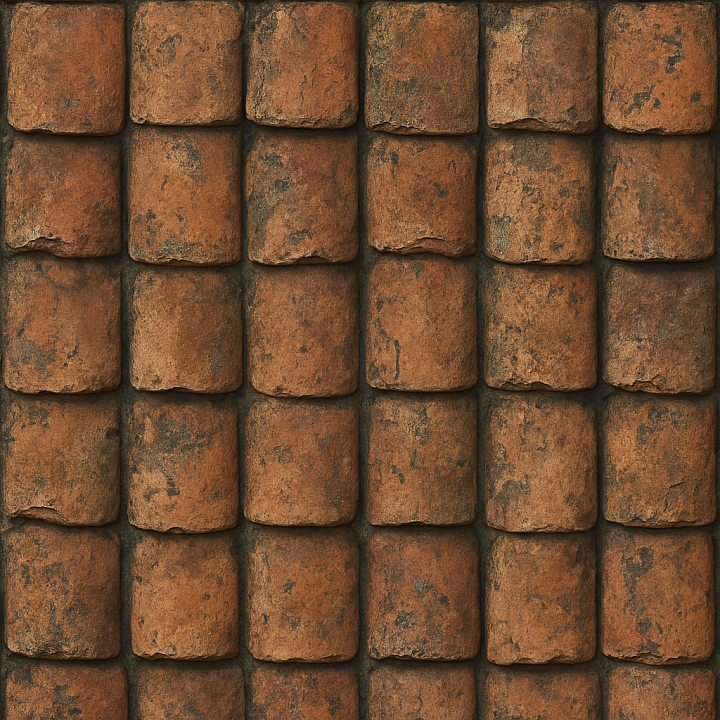 Worn Clay Tiles seamless PBR texture preview
