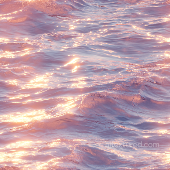 Water PBR Texture Featuring Soft Sunset-Tinted Wavy Surface Water texture preview