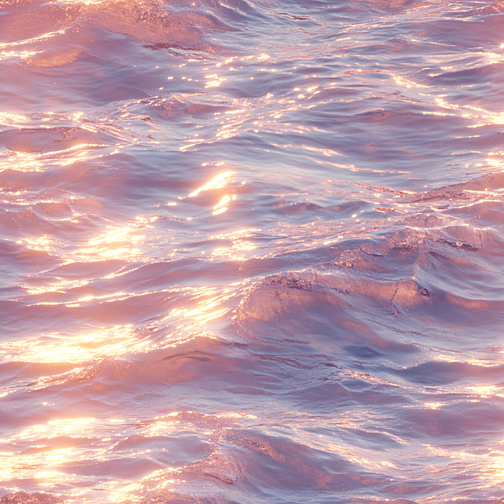 Water Featuring Soft Sunset-Tinted Wavy Surface seamless PBR texture preview