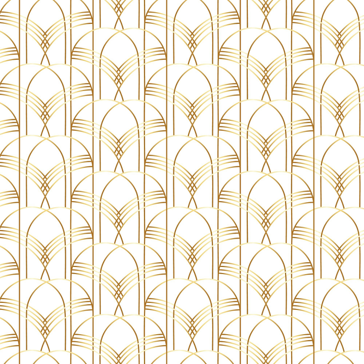 White & Gold Art Deco Geometric Pattern seamless PBR texture preview