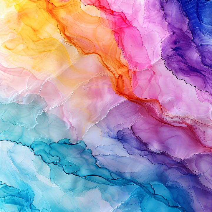 Alcohol Ink Featuring Multicolor Fluid Waves and Soft Transitions seamless PBR texture preview
