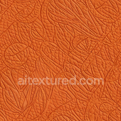 seamless Seamless 3D PBR embossed orange leather texture with intricate abstract patterns texture 8k free download PBR