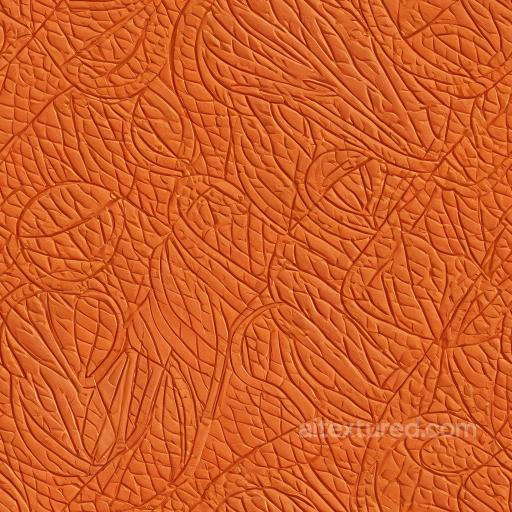 Embossed Orange Leather Texture With Intricate Abstract Patterns seamless Leather PBR texture