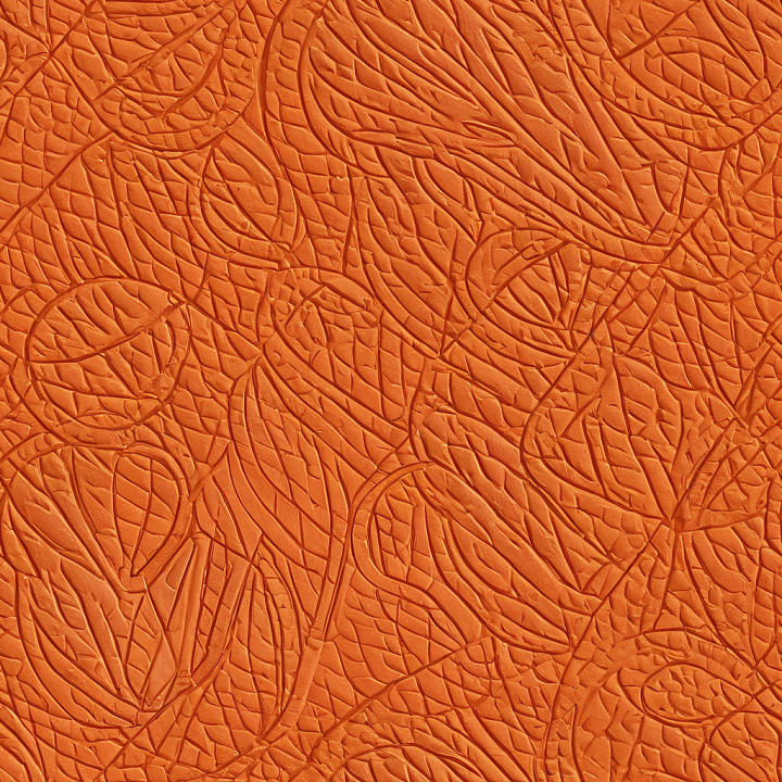 Embossed Orange Leather With Intricate Abstract Patterns seamless PBR texture preview