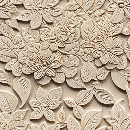 embossed floral leather PBR texture in beige seamless Leather PBR texture