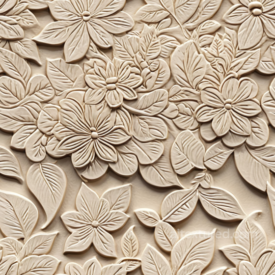 embossed floral leather PBR texture in beige Leather texture preview