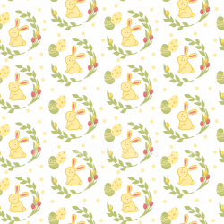 seamless Seamless 3D PBR Texture of Cute Yellow Bunny and Easter Eggs Digital Paper texture 8k free download PBR