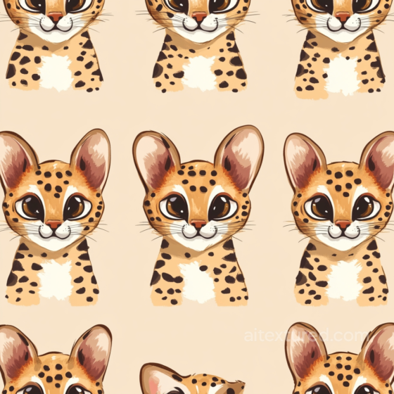 Leopard Print Fabric Texture with Cute Cartoon Cats Leopard Print texture preview
