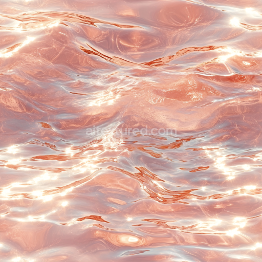 Seamless 3D Water PBR Texture with Pink Shimmering Liquid Surface and Gentle Ripples
