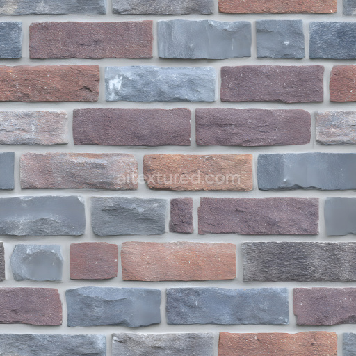 Seamless 3D PBR Texture of Cracked and Weathered Multicolor Brick Wall