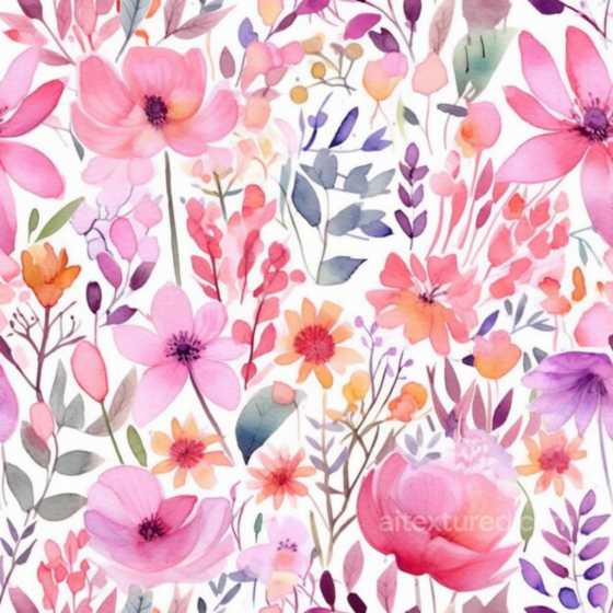 Soft Pink Watercolor Floral Fabric Pattern Pink Flower texture preview