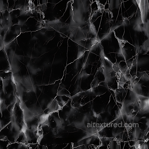 Black Natural Marble PBR Texture with Delicate White Veining seamless Marble PBR texture