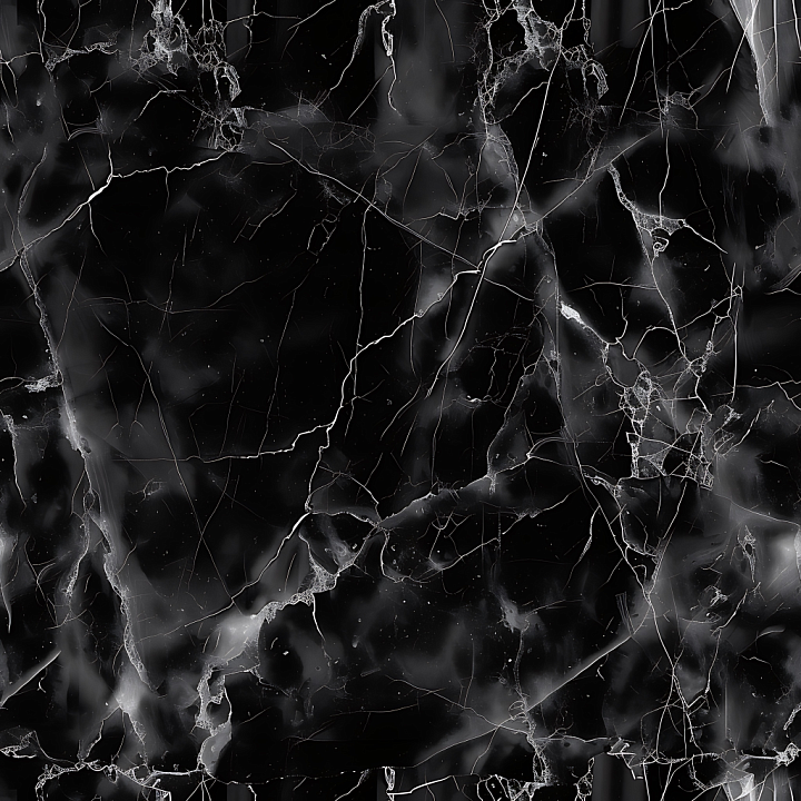 Black Natural Marble with Delicate White Veining seamless PBR texture preview