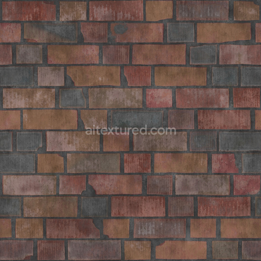 Brick Red Seamless Textured Weathered Tileable Rough Dark Vintage Pbr