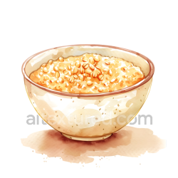 seamless Barley Porridge Breakfast Bowl Watercolor Illustration with Warm Earth Tones texture 8k free download PBR