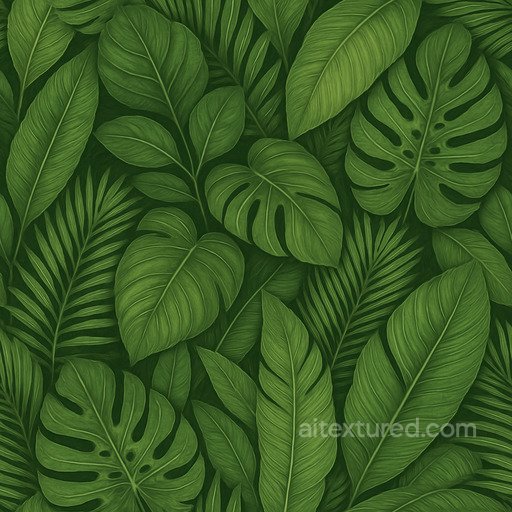 Detailed Tropical Leaves Seamless Texture seamless Foliage PBR texture
