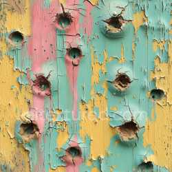 seamless Seamless 3D Cracked & Holes PBR Texture of Multi-Colored Peeling Painted Wood texture 8k free download PBR