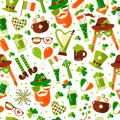 Preview — Seamless 3D PBR Texture Featuring Colorful St Patrick Digital Paper Elements