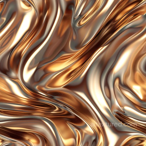 Glossy Wavy Bronze Surface Seamless Texture with Liquid Flow Glossy texture preview