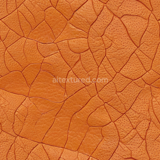Seamless 3D PBR Cracked Brown Leather Texture with Deep Crack Pattern