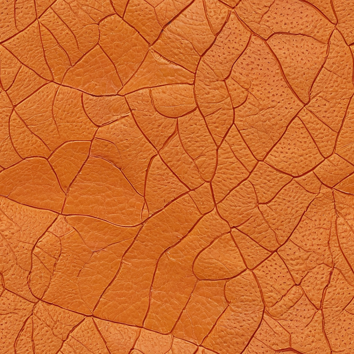 Cracked Brown Leather with Deep Crack Pattern seamless PBR texture preview