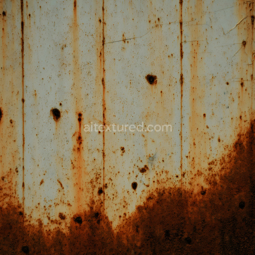 Seamless 3D Rusty Metal PBR Texture Featuring Corrosion Holes and Streaks