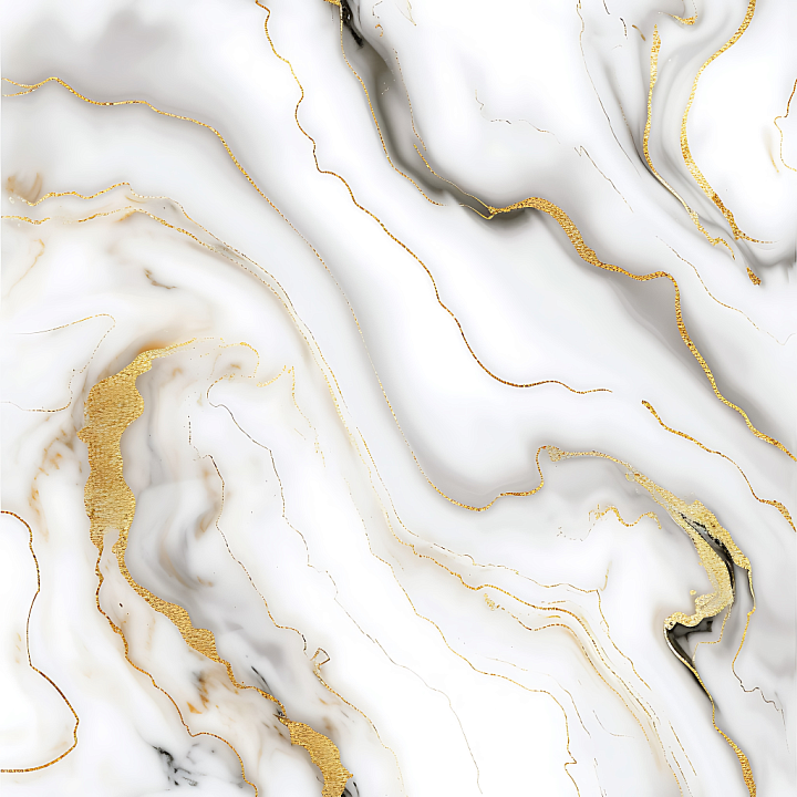 White Marble Featuring Elegant Gold Vein Swirling seamless PBR texture preview