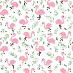 Pattern Bundle - Seamless 3D Pattern PBR Texture Featuring Playful Pink Flamingos and Green Leaves texture preview