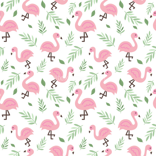 Pattern Bundle - Seamless 3D Pattern PBR Texture Featuring Playful Pink Flamingos and Green Leaves texture preview